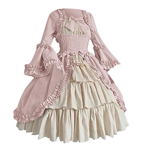 Zilosconcy Gothic Kleid Damen Mittelalter Korsett Prinzessin Renaissance Lang Wikinger Ballkleider Kleidung Rokoko Party Kostum Cosplay Karneval Halloween Kostüm Rüschenkleid von Zilosconcy