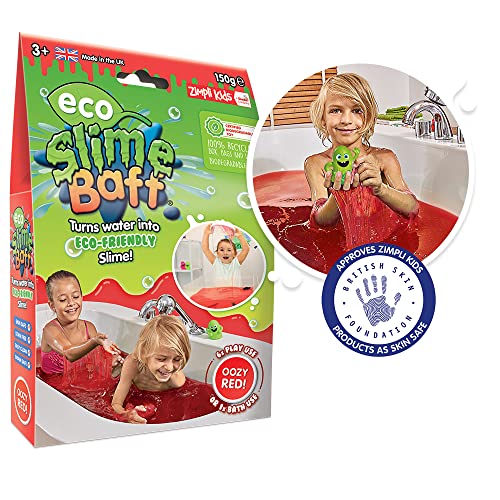 Eco Slime Baff Red, 1 Bath or 4 Play Uses from Zimpli Kids, Magically Turns Water into gooey, Colourful Slime, Eco-Conscious Bath Toys for Children, Messy & Multi-Sensory Eco-Friendly Toy von Zimpli Kids