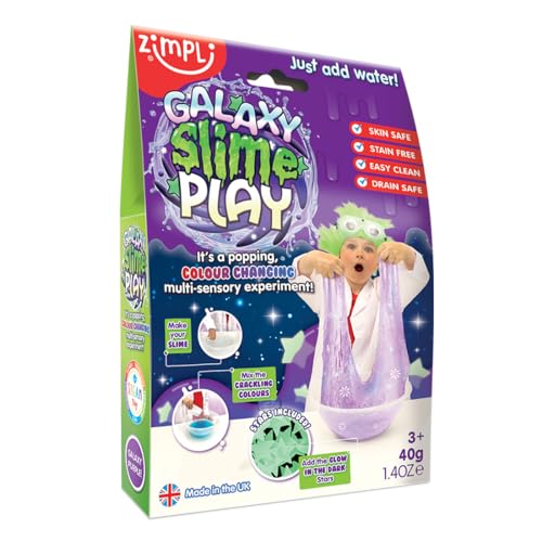 Galaxy Slime Play mit 10 x Glow in The Dark Stars & 2 x Free Crackle Baff von Zimpli Kids, verwandelt Wasser magisch in klebrigen, glitzernden Schleim, Kinder Science Experiment Kit, Machen Sie Ihren von Zimpli Kids