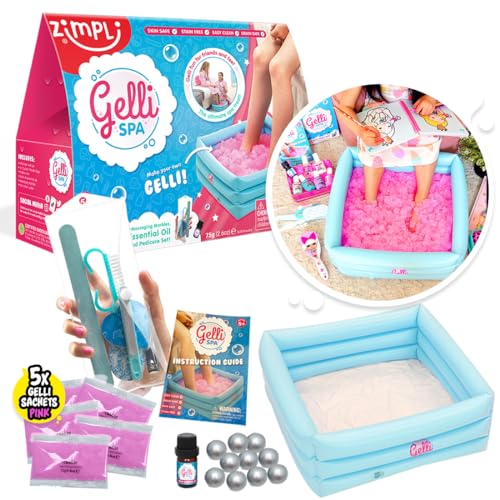 Gelli Spa von Zimpli Kids 5 Use Pack Kinder Verwöhnparty Leckerli Maniküre Pediküre Set für Teens oder Tweens, sensorisches Spielzeug für Mädchen und Jungen, Geschenk von Zimpli Kids