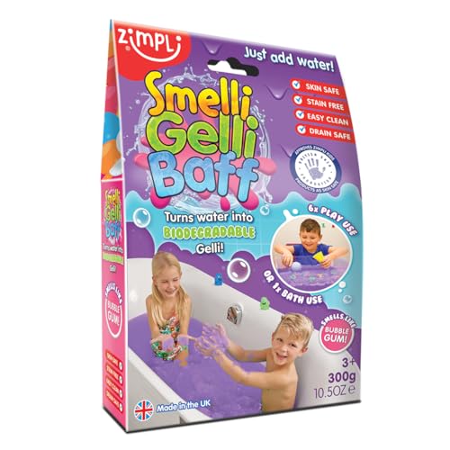 Zimpli Kids 5074 Smelli Gelli Baff Kaugummi 1 Bad oder 6 Spielanwendungen, violett, 1 Bath Pack or 6 Play Uses von Zimpli Kids