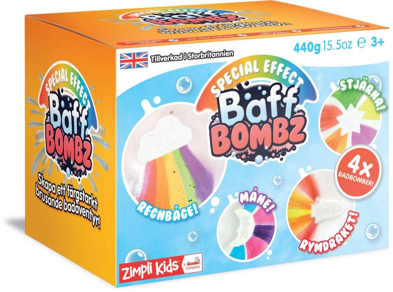 Zimpli Kids Baff Bombz Badebomben Regenbogen, Raumschiff, Mond &  Sterne von Zimpli Kids