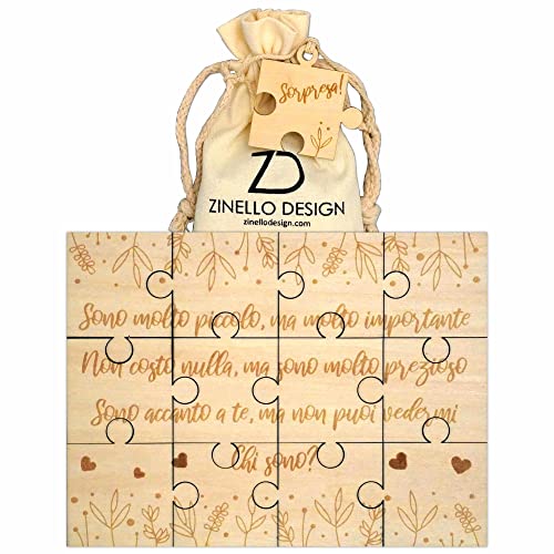 Puzzle aus Holz, um Ihren Lieben die Schwangerschaft mitzuteilen, originelle und personalisierte Geschenkidee für den zukünftigen Papa, die Großmutter, den Großvater, die Patentante von Zinello Design