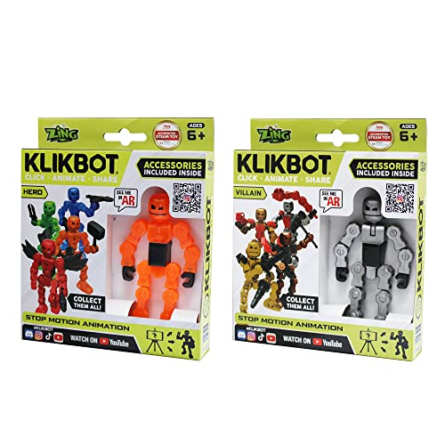 Zing Klikbot Villian Hero & Villain Blind Assortment 2 Pack, Mehrfarbig von Zing