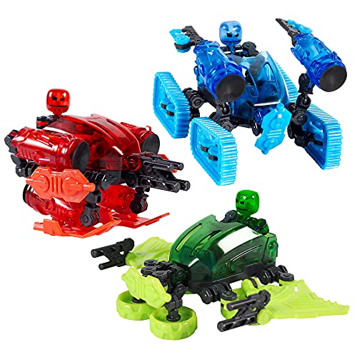 Zing Klikbot Megabots - Dreierpack - Grün, Blau und Rot - Spielfiguren mit einzigartigem Zubehör - für Kids 8 Plus von Zing