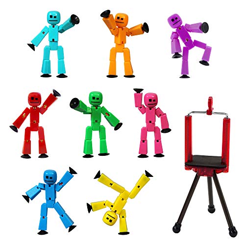 Zing Stikbot 8 Solid Pink/Yellow/Light Blue/Green/Dark Blue/Purple/Orange/Red Color and Red Tripod von Zing