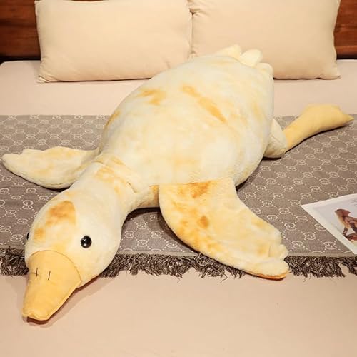 50-160 cm Riesige Gans Plüschtiere Große Ente Puppe Weiches Kuscheltier Schlafkissen Kissen für Kinder und Mädchen (Gelb, 50CM) von Zinsale