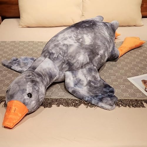 50-160 cm Riesige Gans Plüschtiere Große Ente Puppe Weiches Kuscheltier Schlafkissen Kissen für Kinder und Mädchen (Grau, 130CM) von Zinsale