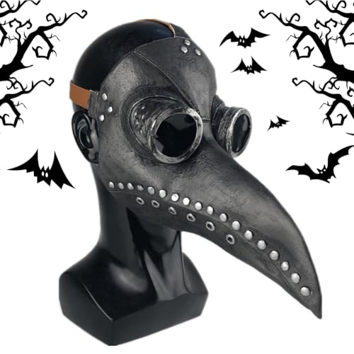 Pestdoktor Kostüm Maske für Erwachsene - Lange Nase Vogel Schnabel Masken Karneval Horror Steampunk Pestmaske - Masken & Brillen für Erwachsene - Maske Kostüm Halloween Mittelalter Plague Arzt von Zinueen