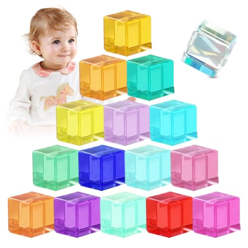 Regenbogen-Lichtbausteine Jelly Blocks aus Acryl – 16 Bunte Sensorik-Bauklötze, Sensory Toys für Kinder ab 3 Jahren Regenbogen-Lichtbausteine Jelly Blocks aus Acryl – 16 Bunte Sensorik-Bauklötze, Sensory Toys für Kinder ab 3 Jahren von Zinueen