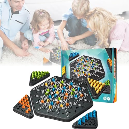 Triggle Spiel, Spiele für Erwachsene & Strategie Steckbrettspiel - Interaktives Familien Brettspiel für Kinder und Erwachsene - Klassisches Kettendreieck Schachspiel für Desktops von Zinueen