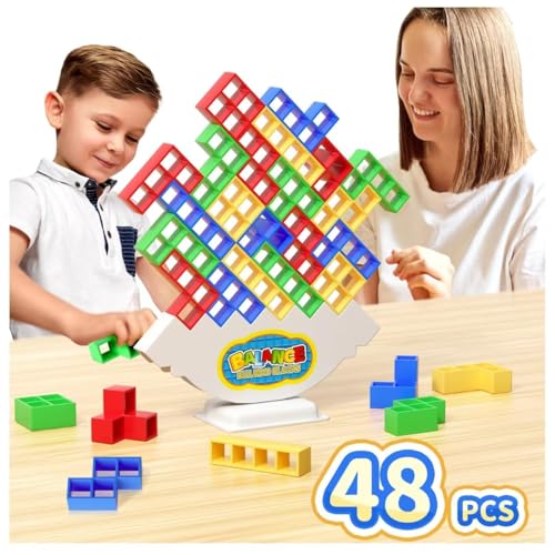 Ziogogco 48 Stück Spielgeschenke, Balance-Stapelblöcke, perfekt für Familie, Partys, Reisen, Jungen und Mädchen, Geschenk für Kinder oder Freunde von Ziogogco