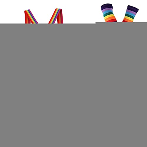 80er Jahre Kostüme für Mädchen | 1980er Jahre Kostüme für Frauen | Regenbogen-Kostüm-Set, Regenbogen-Ballettrock lange Socken und lange Handschuhe, Partyzubehör-Set für Cosplay-Party-Kostüm von Ziurmut