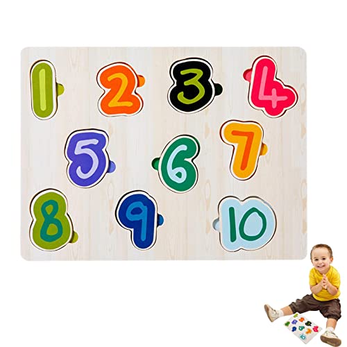 Mathe-Puzzle aus Holz, Zahlenpuzzle aus Holz | Denkspiele, Intelligenzspielzeug - Langlebige, kreative, Bunte, Dicke, lustige Zahlenrätsel für Kinder, Kindergarten, Klassische Bildung von Ziurmut