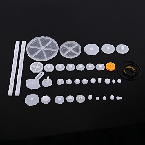 Zixyqol Kunststoffzahnräder, Getriebepaket-Kit, Riemenscheiben-Riemen-Schnecken-Kits, Kronenradsatz, Robotermotor, Spielzeug-DIY-Teile (34 Kinds Gear kit) von Zixyqol