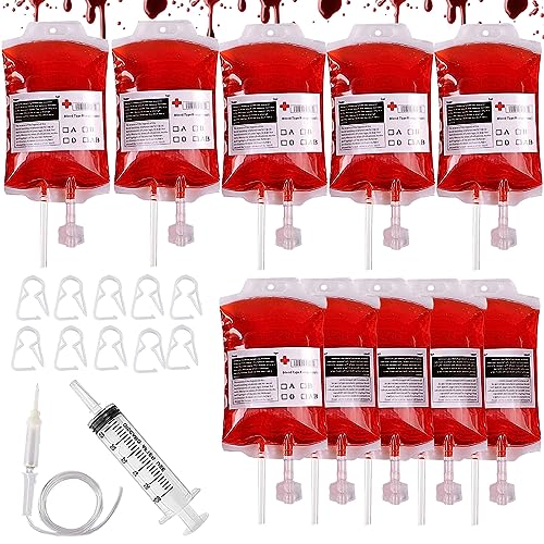 10 Stück Blutbeutel zum Befüllen, Halloween Blutbeutel zum Trinken mit Spritze Clips Blutart Aufkleber, Halloween Trinkgefäß Blutbeutel, Trinkgefäß Blutbeutel zum Befüllen für Halloween Zombie 10 Stück Blutbeutel zum Befüllen, Halloween Blutbeutel zum Trinken mit Spritze Clips Blutart Aufkleber, Halloween Trinkgefäß Blutbeutel, Trinkgefäß Blutbeutel zum Befüllen für Halloween Zombie von Zkaoai