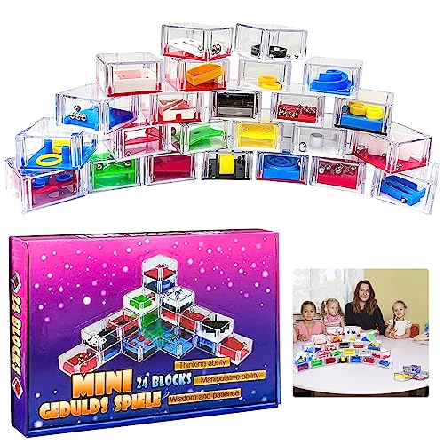 24 Stück Geduldsspiele Mini Denkspiel, Knobelspiel, 3D Geduldspiele Mit Kugeln, Geschicklichkeitsspiel für Kinder und Erwachsene, Lernspielzeug Fördert die Konzentration, Kindergeburtstag Mitgebsel von Zkaoai