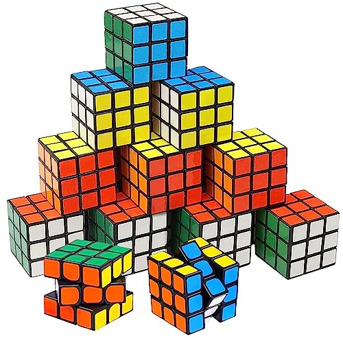 Zauberwürfel Set, 12 Stück Zauberwürfel Mini Rubiks Cube 3x3 cm Magic Cube, Gehirntraining Spielzeug Flexible Hände trainieren für Kinder Mädchen Jungen Zauberwürfel Set, 12 Stück Zauberwürfel Mini Rubiks Cube 3x3 cm Magic Cube, Gehirntraining Spielzeug Flexible Hände trainieren für Kinder Mädchen Jungen von Zkaoai