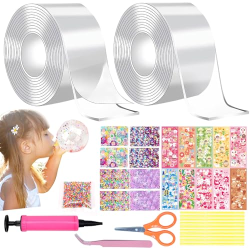 Zkaoai 32 Stück Nano Tape Bubbles Set, Magie Nano Klebeband Set, Blowing Bubble Tape, DIY Craft Blow Bubbles, Multipurpose Transparent Poster Tape für Mädchen Jungen, Multipurpose Poster Nano Tape von Zkaoai