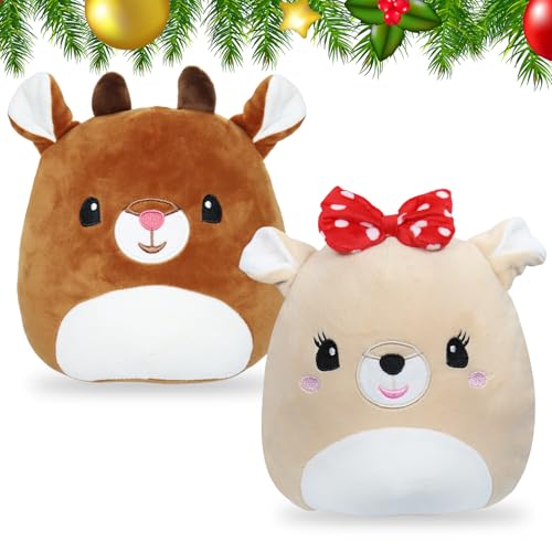 Zkaoai Elch Kuscheltier, 2 Stück Kuscheltier Weihnachten, Braun und Weiß, Weihnachts Rentier, Plüschtier Weihnachten, Plüsch Stofftier, Plüschtier für Kinder Sofa Schlafzimmer Dekoration Zkaoai Elch Kuscheltier, 2 Stück Kuscheltier Weihnachten, Braun und Weiß, Weihnachts Rentier, Plüschtier Weihnachten, Plüsch Stofftier, Plüschtier für Kinder Sofa Schlafzimmer Dekoration von Zkaoai