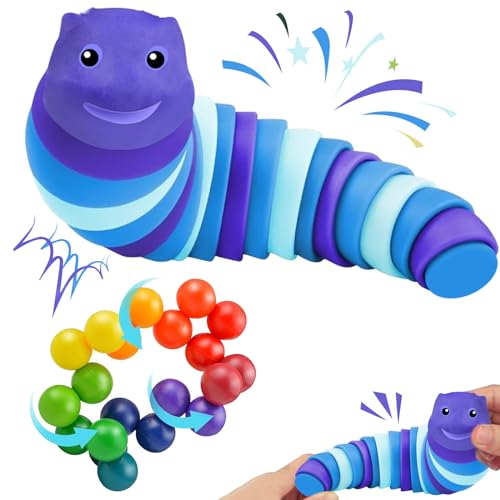 Zkaoai Kreatives Schneckenspielzeug, Magnetische Ringe Fidget Toys, 3D Puzzle Ball Sensorisches Spielzeug, Massagebälle Handtrainer, Slug Spielzeug, Magische Fingerring Spielzeug（A） von Zkaoai