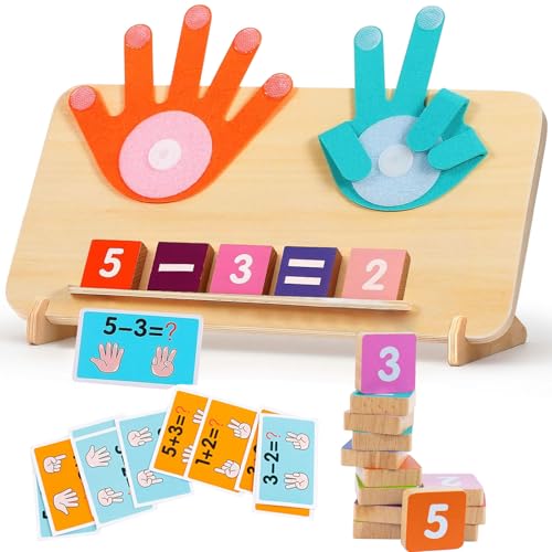 Zkaoai Montessori Spielzeug, Holz Mathe Spielzeug Zählen Lernen für Kinder, Holz Mathe-Zählspielzeug, Preschool Learning Toys for Toddlers 3-6, Zählen Lernspielzeug pädagogisches Spielzeug von Zkaoai