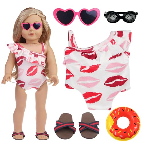 Zkaoai Puppenkleidung Sommer 5 Teilig, Schwimm Set für Puppen, Kleidung Zubehör für Puppen mit Badeanzug, Clogs, Schwimmring, Sonnenbrille, Schwimmbrille, Puppenzubehör für 35-45 cm Schwimmpuppe Zkaoai Puppenkleidung Sommer 5 Teilig, Schwimm Set für Puppen, Kleidung Zubehör für Puppen mit Badeanzug, Clogs, Schwimmring, Sonnenbrille, Schwimmbrille, Puppenzubehör für 35-45 cm Schwimmpuppe von Zkaoai