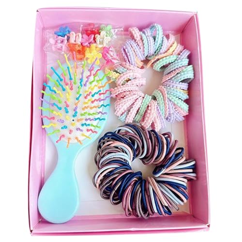 Zktfyshk Elastische Haargummis, Haarspangen, Kamm, Haarstyling-Set für Kinder mit buntem Design für Schulmädchen, tägliche Frisuren Zktfyshk Elastische Haargummis, Haarspangen, Kamm, Haarstyling-Set für Kinder mit buntem Design für Schulmädchen, tägliche Frisuren von Zktfyshk