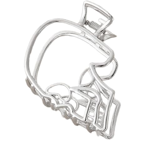 Zktfyshk Stilvolle durchbrochene Totenkopf-Haarspange, leicht, praktisches Metall-Accessoire für Damen und Herren, Punk-Mode-Haardekoration Zktfyshk Stilvolle durchbrochene Totenkopf-Haarspange, leicht, praktisches Metall-Accessoire für Damen und Herren, Punk-Mode-Haardekoration von Zktfyshk