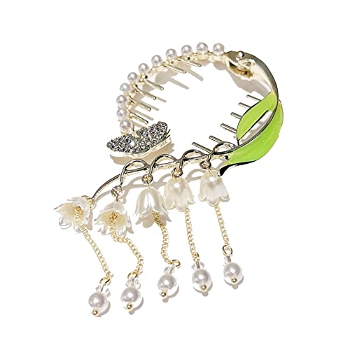 Zktfyshk Temperament-Haarspange, Blumenform, glänzende Haarspange für Damen, Hochzeit, hoher Pferdeschwanz, zarte Kiefer-Clip für Braut Zktfyshk Temperament-Haarspange, Blumenform, glänzende Haarspange für Damen, Hochzeit, hoher Pferdeschwanz, zarte Kiefer-Clip für Braut von Zktfyshk