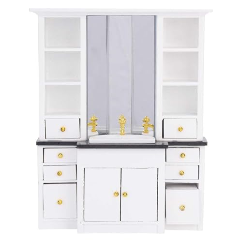 Zkydhbd Holzpuppenhäuser Waschbecken Schrank 1/12 Miniaturmöbeldekoration Für Realistische Szenenbauenzubehör Zkydhbd Holzpuppenhäuser Waschbecken Schrank 1/12 Miniaturmöbeldekoration Für Realistische Szenenbauenzubehör von Zkydhbd