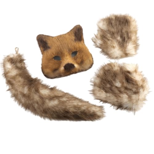 Zkydhbd 3pcs Foxes Kostümzubehör Halloween Kostüme Cosplay Party Requisiten Füchse Maske Katzen Halbe Gesichtsmaske Schwanzhandschuhe Set Cosplay Kostüm Zkydhbd 3pcs Foxes Kostümzubehör Halloween Kostüme Cosplay Party Requisiten Füchse Maske Katzen Halbe Gesichtsmaske Schwanzhandschuhe Set Cosplay Kostüm von Zkydhbd