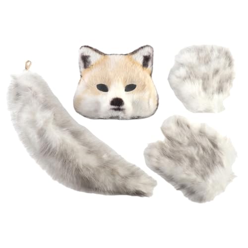 Zkydhbd 3pcs Foxes Kostümzubehör Halloween Kostüme Cosplay Party Requisiten Füchse Maske Katzen Halbe Gesichtsmaske Schwanzhandschuhe Set Cosplay Kostüm Zkydhbd 3pcs Foxes Kostümzubehör Halloween Kostüme Cosplay Party Requisiten Füchse Maske Katzen Halbe Gesichtsmaske Schwanzhandschuhe Set Cosplay Kostüm von Zkydhbd