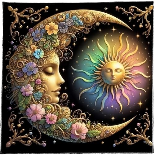 Zkydhbd Blumenmond Sonnenmuster Astrologie Tischdecke Tarots Göttliche Tischdecke Altars Stoff Gottesbrettspiel Accessoire Zkydhbd Blumenmond Sonnenmuster Astrologie Tischdecke Tarots Göttliche Tischdecke Altars Stoff Gottesbrettspiel Accessoire von Zkydhbd