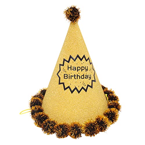 Zkydhbd Party Cone Pompoms Birthday Cone Hats Geburtstag Kronen Papier Party Hüte Für Kinder Erwachsene Geburtstag Weihnachten von Zkydhbd