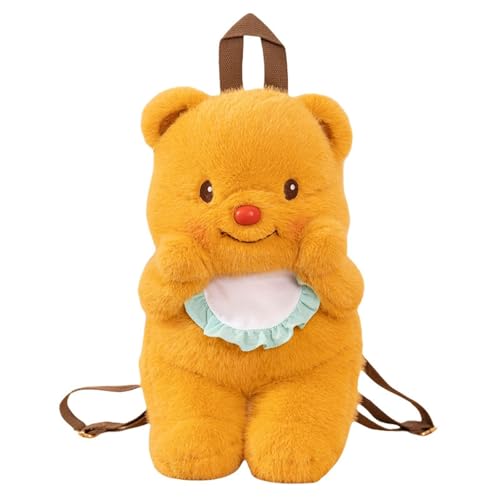 Zkydhbd Stilvoller Bär Trendiger Plüsch Schöne Tasche Cartoon Butter Plüsch Rucksack Für Kinder Und Jugendliche von Zkydhbd