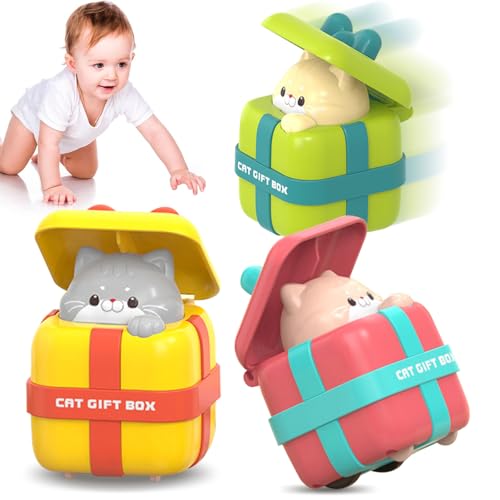 Zliger Auto Spielzeug, Baby Auto Spielzeug, Press and Go Auto für Kleinkinder ab 1 2 3 Jahren, 3 pcs Tier Auto Spielzeug, Jungen und Mädchen von Zliger