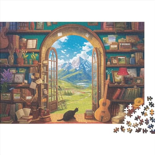 Bookshelf 1000 Puzzleteile Für Die Ganze Familie Farbenfrohes Legespiel Abwechslungsreiche Picturesque 1000 Teile Puzzle Geschicklichkeitsspiel Geeignet Für Erwachsene 1000pcs (75x50cm) von Znnnnnny