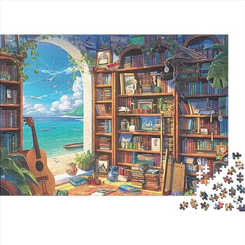 Bookshelf 1000 Puzzleteile Für Die Ganze Familie Lernspiel Picturesque 1000 Teile Puzzle Geschicklichkeitsspiel Geeignet Für Erwachsene 1000pcs (75x50cm) von Znnnnnny