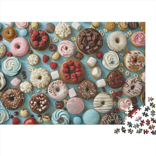 Donuts Dessert 1000 Puzzleteile Für Die Ganze Familie Farbenfrohes Legespiel Abwechslungsreiche Delicious Food 1000 Teile Puzzle Geschicklichkeitsspiel Geeignet Für Erwachsene 1000pcs (75x50cm) von Znnnnnny