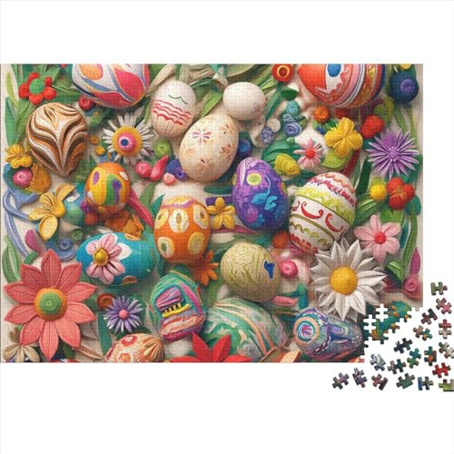 Easter Eggs with Bunny for Easter 1000 Puzzleteile Für Die Ganze Familie Farbenfrohes Legespiel Abwechslungsreiche Colorful Easter Eggs 1000 Teile Puzzle Geschicklichkeitsspiel Geeignet Für Erwachsene von Znnnnnny