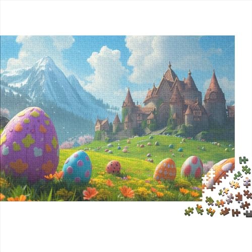 Easter Eggs with Bunny for Easter 1000 Puzzleteile Für Die Ganze Familie Farbenfrohes Legespiel Abwechslungsreiche Colorful Easter Eggs 1000 Teile Puzzle Geschicklichkeitsspiel Geeignet Für Erwachsene von Znnnnnny