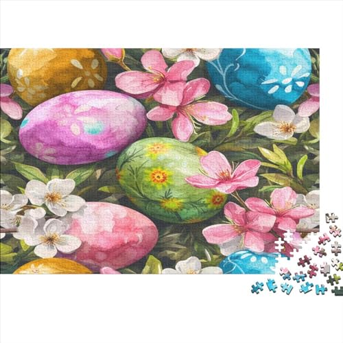 Easter Eggs with Bunny for Easter 1000 Puzzleteile Für Die Ganze Familie Farbenfrohes Legespiel Abwechslungsreiche Colorful Easter Eggs 1000 Teile Puzzle Holz Puzzles Lernspiel Geeignet Für Erwachsene von Znnnnnny