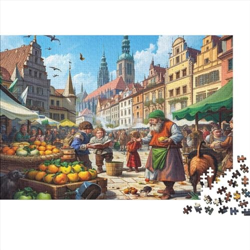 Romantic Town 1000 Puzzleteile Für Die Ganze Familie Lernspiel Country Fair 1000 Teile Puzzle Holz Puzzles Lernspiel Geeignet Für Erwachsene 1000pcs (75x50cm) von Znnnnnny