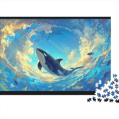 Underwater World 1000 Puzzleteile Für Die Ganze Familie Farbenfrohes Legespiel Abwechslungsreiche Blue Whale 1000 Teile Puzzle Geschicklichkeitsspiel Geeignet Für Erwachsene 1000pcs (75x50cm) von Znnnnnny