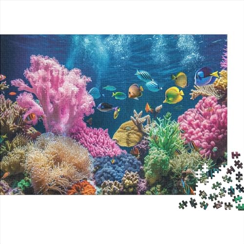 Underwater World 1000 Puzzleteile Für Die Ganze Familie Lernspiel Blue 1000 Teile Puzzle Geschicklichkeitsspiel Geeignet Für Erwachsene 1000pcs (75x50cm) von Znnnnnny