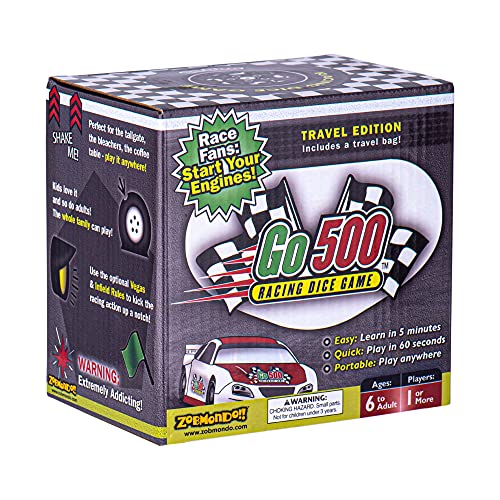 Zobmondo!! Go500, Würfelspiel Nascar - Autorennen Spiel - Super Spaß Nascar - Ultra-Portable, einfach und macht Spaß Würfel Würfelspiel. mehrfarbig von Zobmondo!!