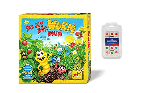 Zoch 601131835AMA - Da ist der Wurm drin und 15 Holzfarbwürfel - Kinderspiel des Jahres 2011 - kinderleichtes und gewitztes Würfel- und Beobachtungsspiel, ab 4 Jahren [Exklusiv bei Amazon] von Zoch zum Spielen