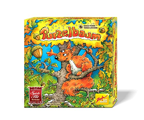 Zoch 601105128 Purzelbaum - dreidimensionales Geschicklichkeits- und Memoryspiel, mit Holzbaum und Nüssen, 2-4 Spieler, für Kinder ab 4 Jahren von Zoch zum Spielen