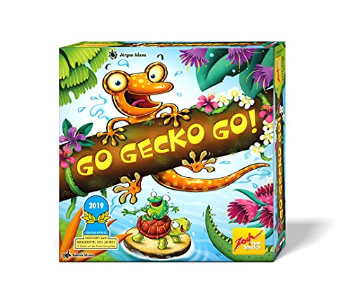 Zoch 601105129 - Go Gecko Go (Kinderspiel ab 6 Jahre) - fröhliches Wettschwimmen für 2-4 Spieler - Beobachten, Taktieren & clever navigieren, ca.20 Min. Spieldauer von Zoch